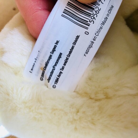 🐈 Rare 2003 CinéGroupe Sagwa Plush Cat | Tan with Bow | 8"x12" Vintage - Picture 3 of 4